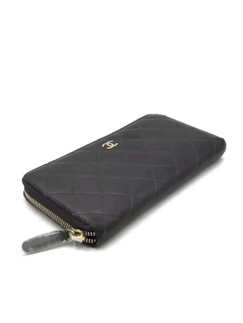 CHANEL Matelasse Long Wallet Lambskin Purple